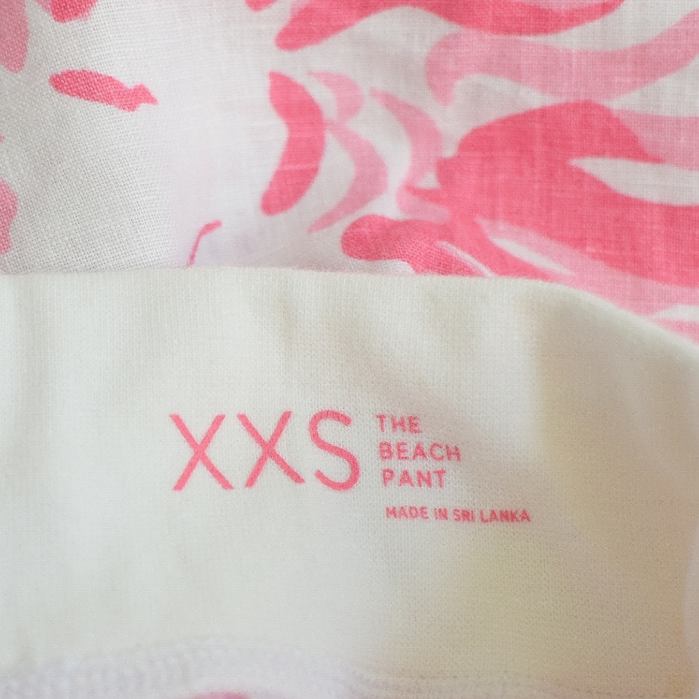 Lilly Pulitzer Beach Pant Get Spotted Wide Leg Linen Animal Print Pink Size XXS - Picture 7 of 9
